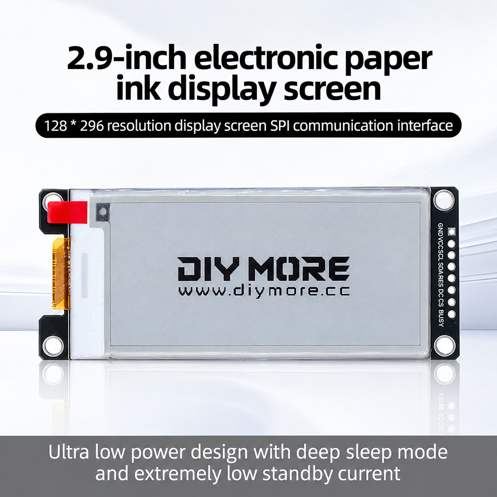 Display Epaper 2.9 - شاشة عرض 2.9 بوصة باللون الأسود