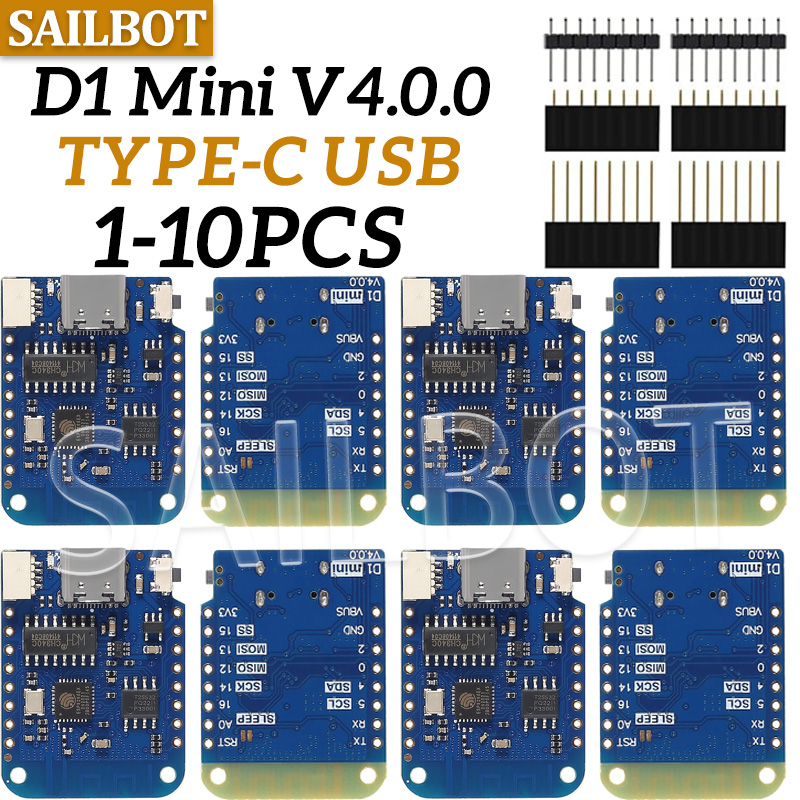 Esp8266 Nodemcu Board - 1-10 قطعة WeMos D1 Mini ESP8266